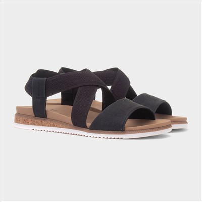 Bobs Desert Kiss Low Womens Black Sandal