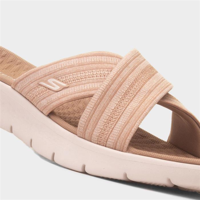 Go Walk Flex Womens Taupe Mule Sandal