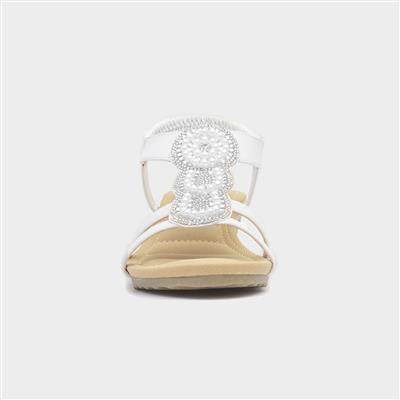 Phuket Womens White Wedge Sandal
