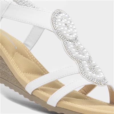 Phuket Womens White Wedge Sandal