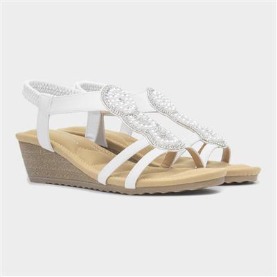 Phuket Womens White Wedge Sandal