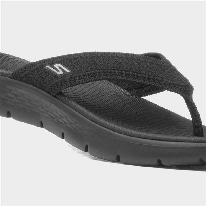 Go Walk Flex Womens Black Toe Post Sandal