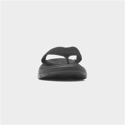 Go Walk Flex Womens Black Toe Post Sandal