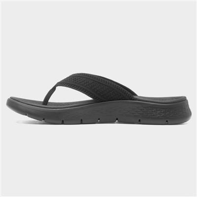 Go Walk Flex Womens Black Toe Post Sandal