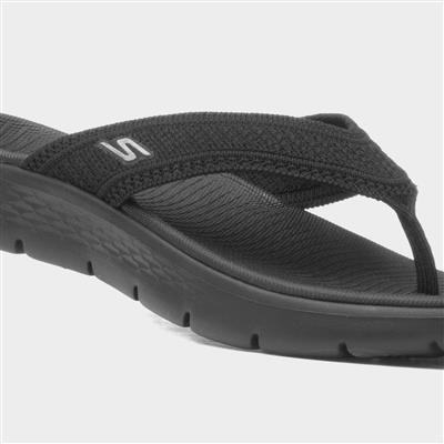 Go Walk Flex Womens Black Toe Post Sandal