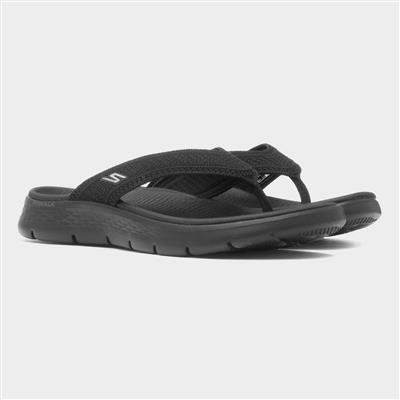 Go Walk Flex Womens Black Toe Post Sandal