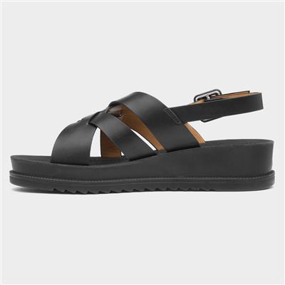 Cuba Womens Black Strappy Sandal