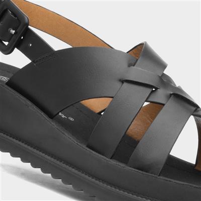 Cuba Womens Black Strappy Sandal