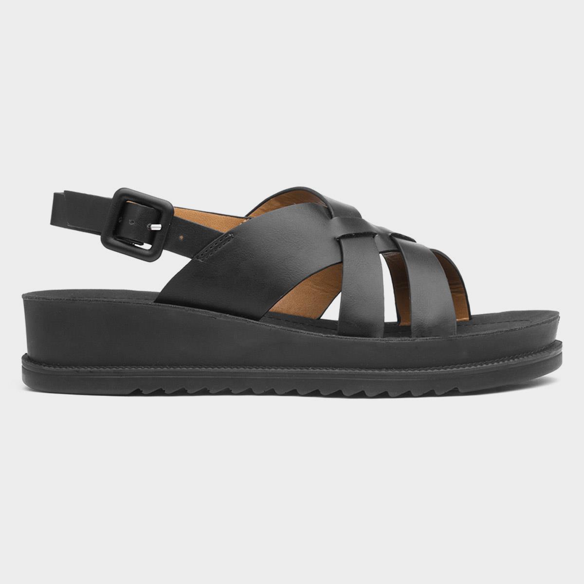 Cuba Womens Black Strappy Sandal