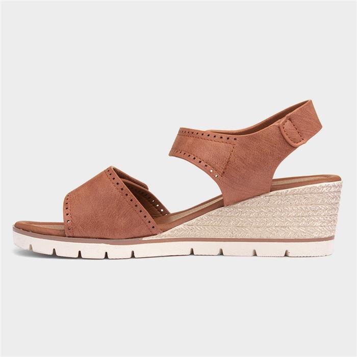 Mercury Womens Tan Wedge Sandal