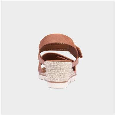 Mercury Womens Tan Wedge Sandal