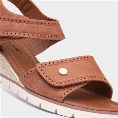 Mercury Womens Tan Wedge Sandal