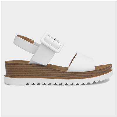 Pistachio Womens White Wedge Sandal