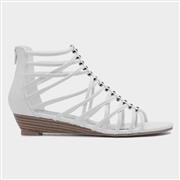 Lilley Sabrina Womens White Wedge Strappy Sandal (Click For Details)