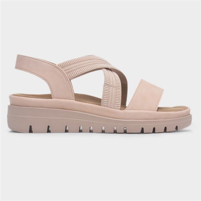 Petal Womens Nude Wedge Sandal