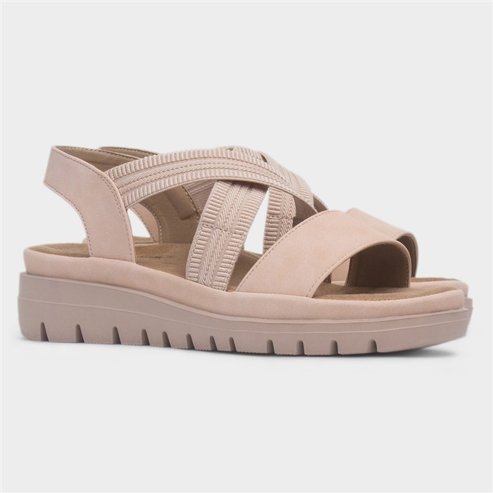 Petal Womens Nude Wedge Sandal