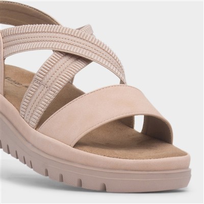 Petal Womens Nude Wedge Sandal