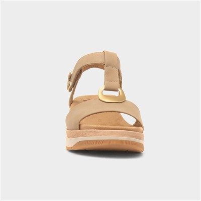 Mandalay Womens Beige Wedge Sandal
