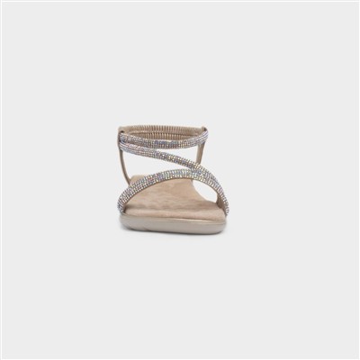 Quartz Womens Gold Strappy Sandal