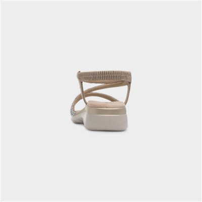 Quartz Womens Gold Strappy Sandal
