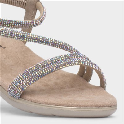 Quartz Womens Gold Strappy Sandal