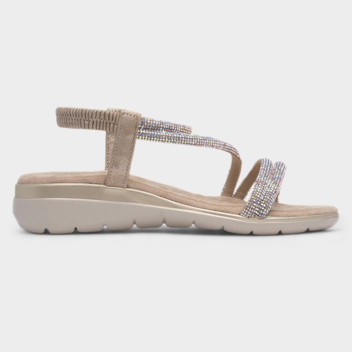 Quartz Womens Gold Strappy Sandal