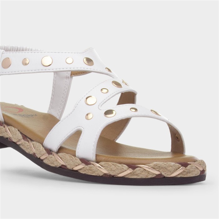 Kimi Womens White Slip On Sandal