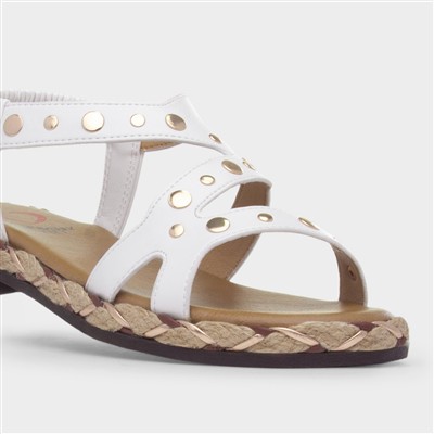 Kimi Womens White Slip On Sandal