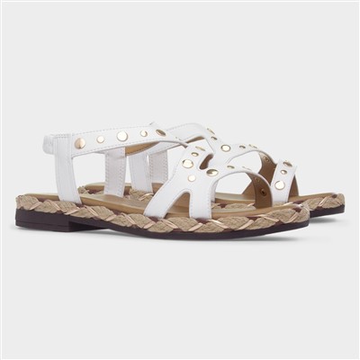 Kimi Womens White Slip On Sandal