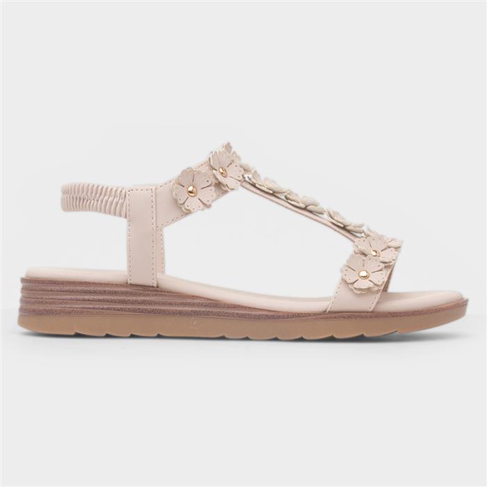 Lilley And Skinner Women's Beige Cyprus Flower Sandal Size 7