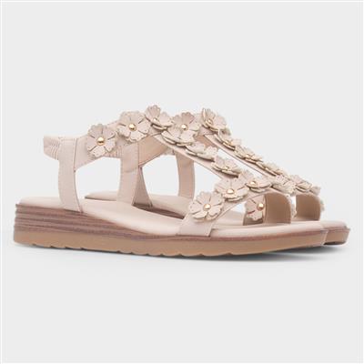 Cyprus Womens Beige Flower Sandal