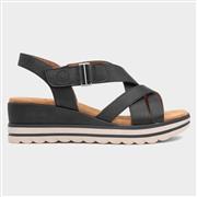 Relife Stephanie Womens Black Wedge Strappy Sandal (Click For Details)