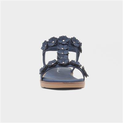 Cyprus Womens Navy Flower Sandal