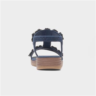 Cyprus Womens Navy Flower Sandal