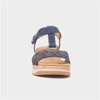 Mandalay Womens Navy Wedge Sandal