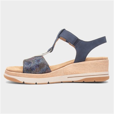 Mandalay Womens Navy Wedge Sandal