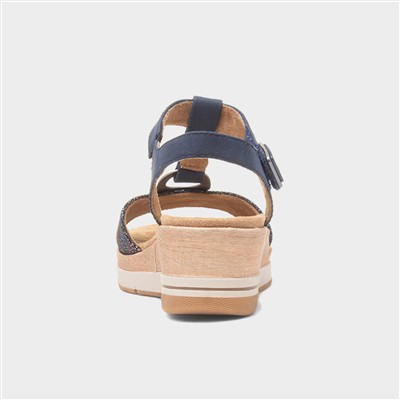 Mandalay Womens Navy Wedge Sandal