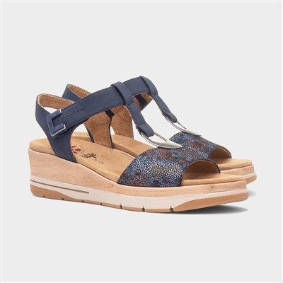 Mandalay Womens Navy Wedge Sandal
