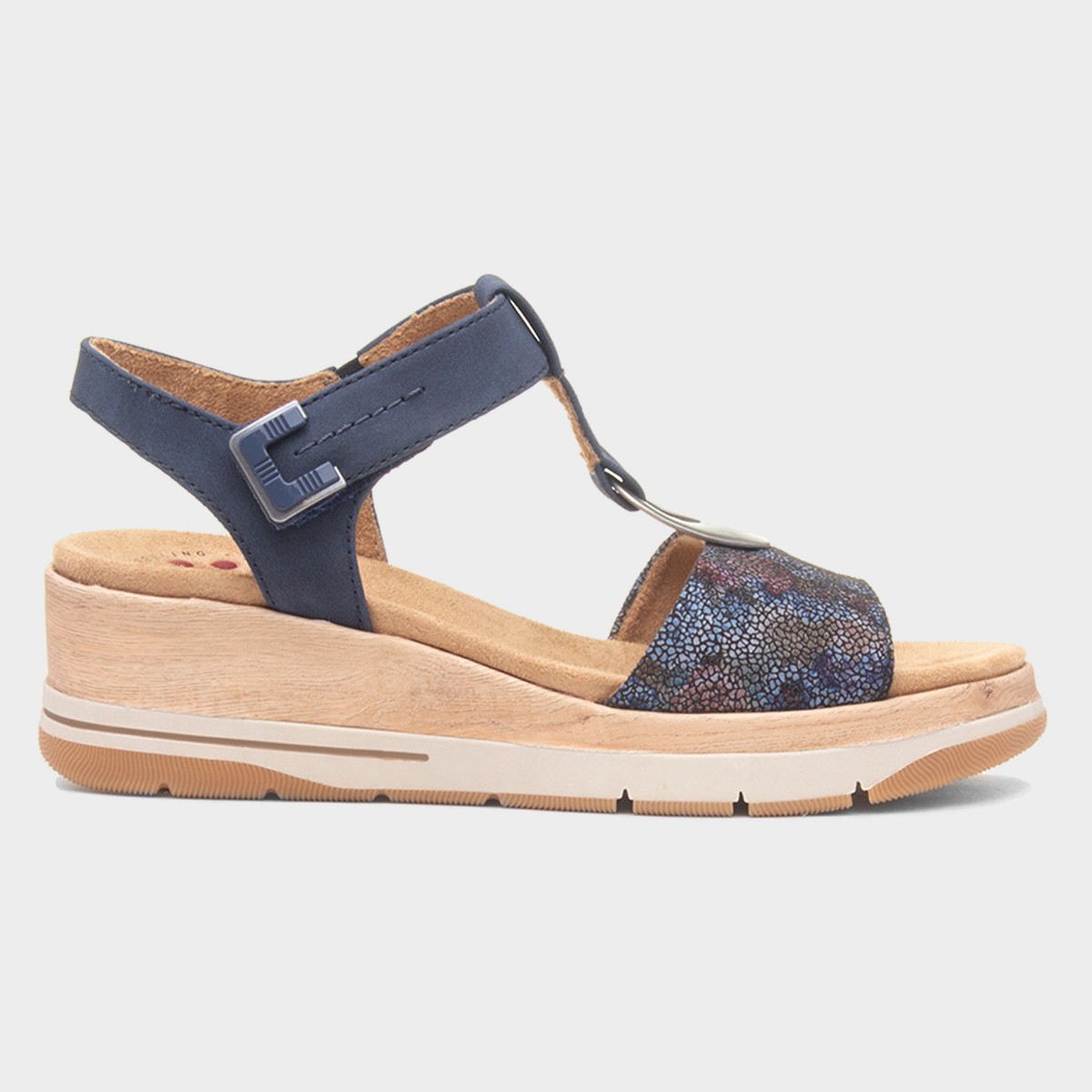 Mandalay Womens Navy Wedge Sandal