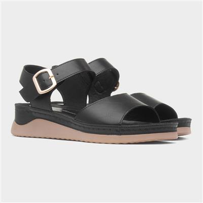 Corsica Womens Black Wedge Sandal
