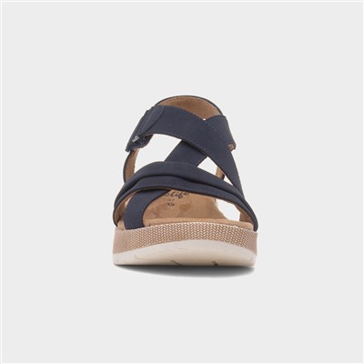 Maldives Womens Navy Wedge Sandal