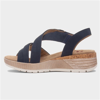 Maldives Womens Navy Wedge Sandal