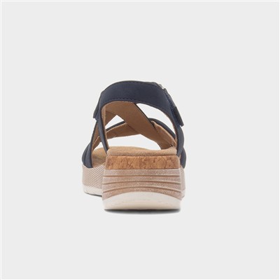 Maldives Womens Navy Wedge Sandal