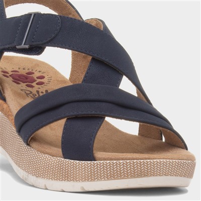 Maldives Womens Navy Wedge Sandal