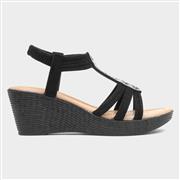 Lilley Shania Womens Black Wedge Sandal (Click For Details)