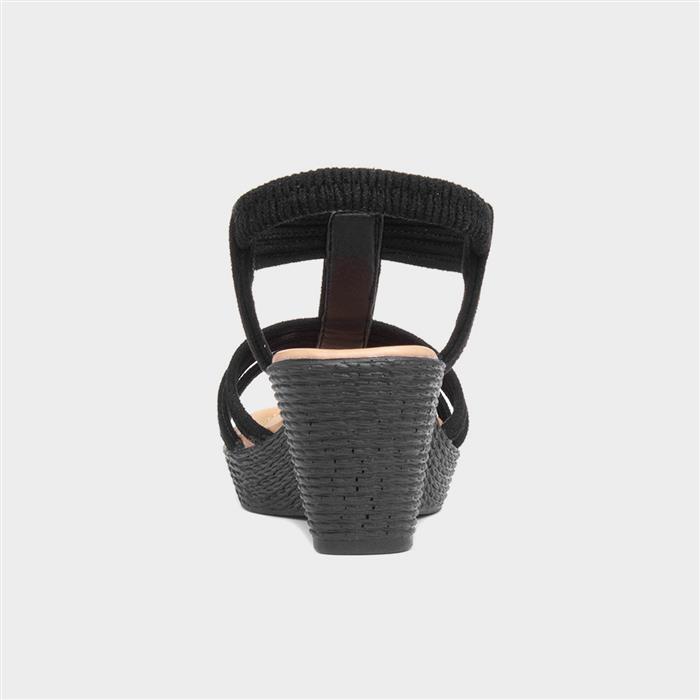 Lilley Shania Womens Black Wedge Sandal19220 Shoe Zone