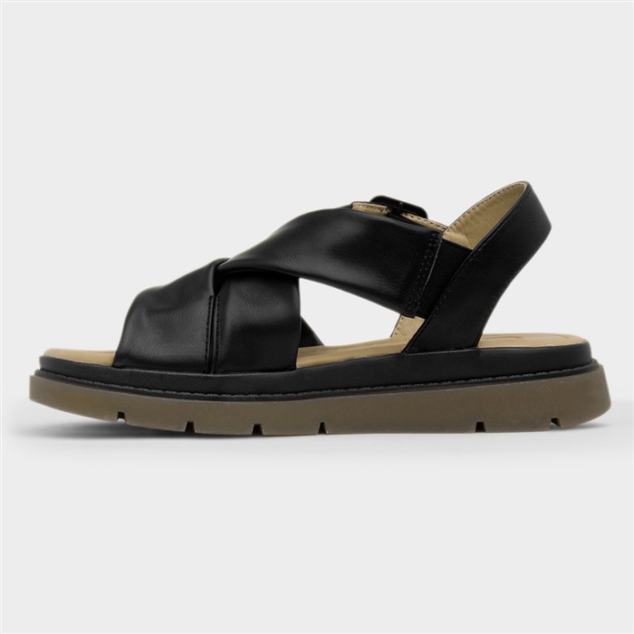 Amiee Womens Black Cross Over Sandal