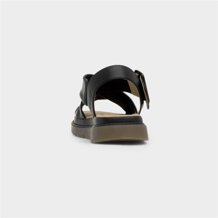 Amiee Womens Black Cross Over Sandal