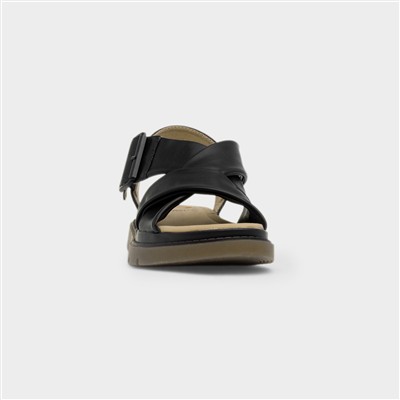 Amiee Womens Black Cross Over Sandal
