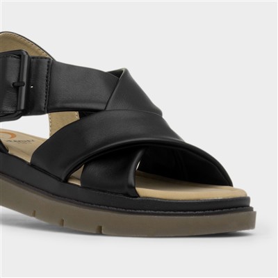 Amiee Womens Black Cross Over Sandal